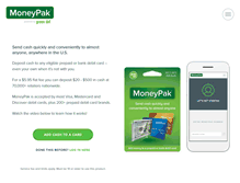 Tablet Screenshot of moneypak.com